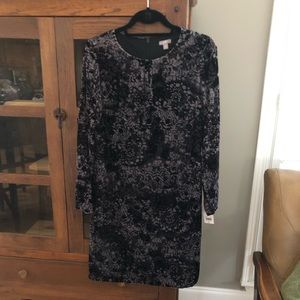 J Jill Black/Gray Velvet Burnout Dress